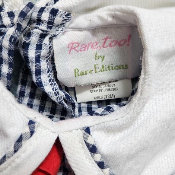 Vintage Rare Editions Gingham Collared Baby Dress Size 12M - Picture 3 of 4